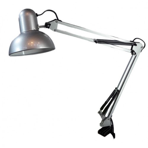 Светильник настольный Уютель UT-800B E27 60W, на струбцине, серебро