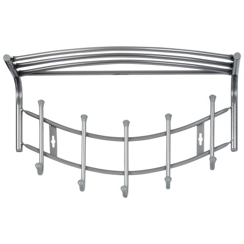 Вешалка настенная с полкой Nika Премиум-4 ВНП4 серебряный