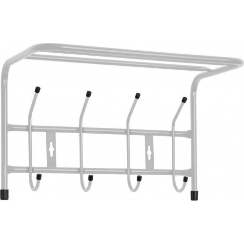 Вешалка настенная с полкой Nika 4 крючка ВП4/С серебряный