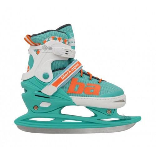 Коньки раздвижные 27-30р.BlackAqua AS-408 мятный-оранжевый