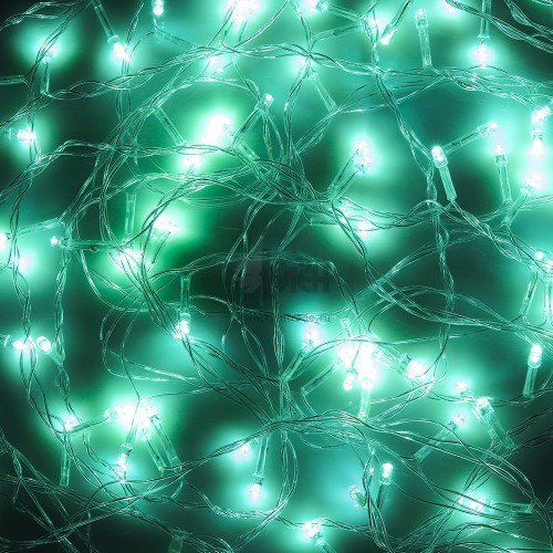 Гирлянда эл. Сноу Бум Вьюн 100LED 9м. аква пост.свечение прозр.провод 384-050