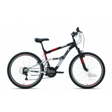 Велосипед 26"" ALTAIR MTB FS 1.0 двухподвес, рост 18"", 18ск., чёрный/красный