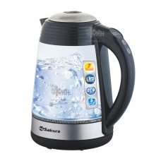 Чайник SAKURA SA-2729 DBK(1,7л.) стекл 7реж LED