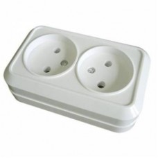 Розетка 2М О/У Ладога белая TDM SQ1801-0017