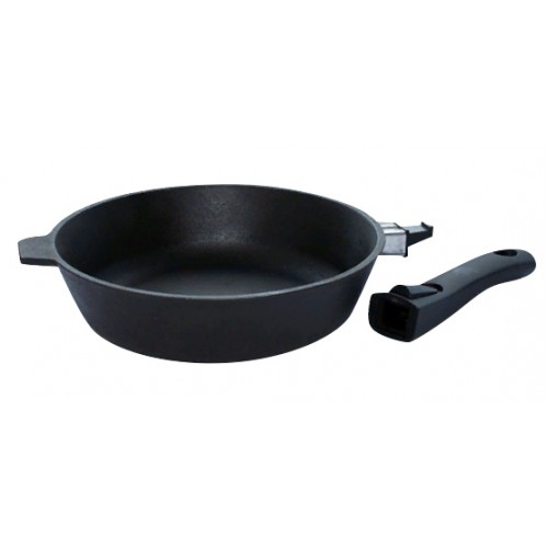 Сковорода чугунная d26см. Камская С6060 съемная бакелит.ручка