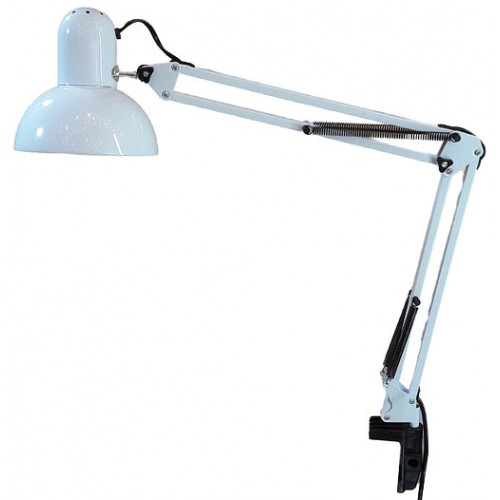 Светильник настольный Уютель UT-800B E27 60W, на струбцине, белый