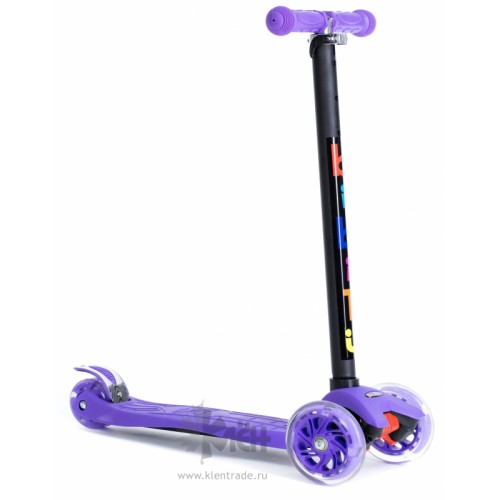 Самокат 3-ёх кол. BIBITU СAVY SKL-07 руль 67-88см., светящ.кол., фиолетовый