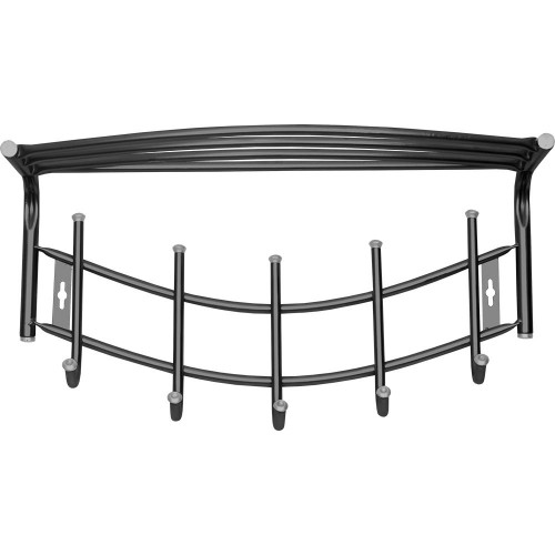 Вешалка настенная с полкой Nika Премиум-4 ВНП4 чёрный