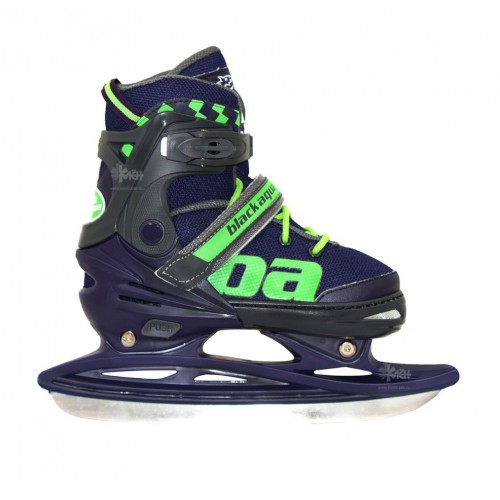 Коньки раздвижные 27-30р.BlackAqua AS-408 т. синий-зеленый