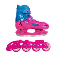 Коньки комби лезвие+ролики 30-33р.BlackAqua AS-406 мультиколор
