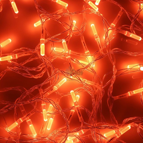 Гирлянда эл. Сноу Бум Вьюн 100LED-призма 9м. коралловый пост.свеч. прозр.пр. 384-054