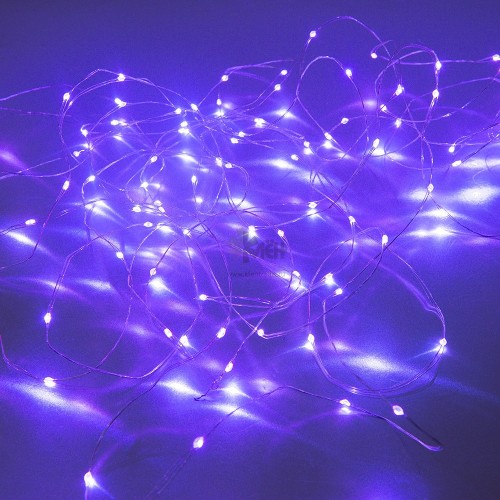 Гирлянда эл. НИТЬ 10м. 100LED фиолетовый серебр.шнур SE-STRING-10100P