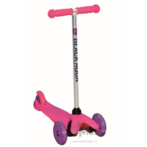 Самокат 3-ёх кол. Black Aqua MG001 светящ.колеса, розовый/фиолетовый