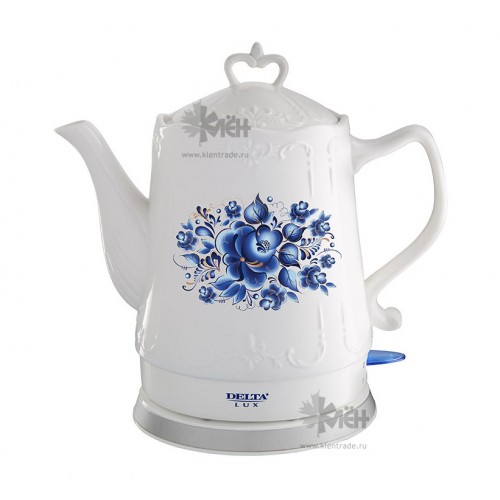 Чайник DELTA LUX DL-1237 1,5л., 1500Вт., корпус фарфор ""Гжель""