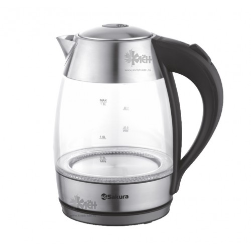 Чайник SAKURA SA-2727 SBK(1,8л.) стекл c подсв