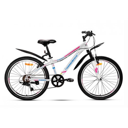 Велосипед 24"" NAMELESS S4100W рост 13"", 21ск., белый/розовый