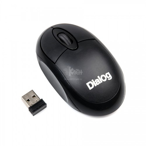 Мышь беспроводная DIALOG MROC-10U Comfort RF 2.4G Optical - 3 кнопки + ролик прокрутки, USB, черная