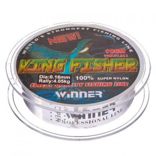 Леска нейлон 100м., 0.16мм.,серо-голубая 144-027